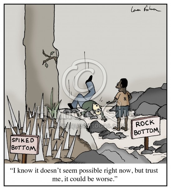 hitting rock bottom cartoon