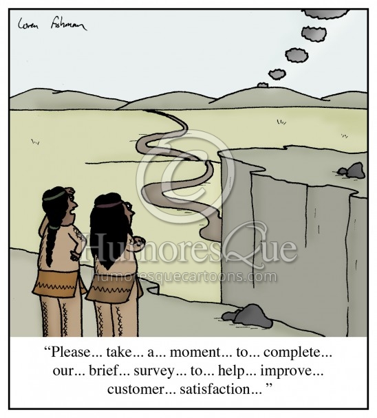 smoke signals customer service survey cartoon