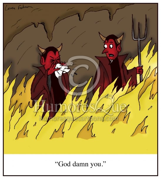 god damn you devil sneeze cartoon