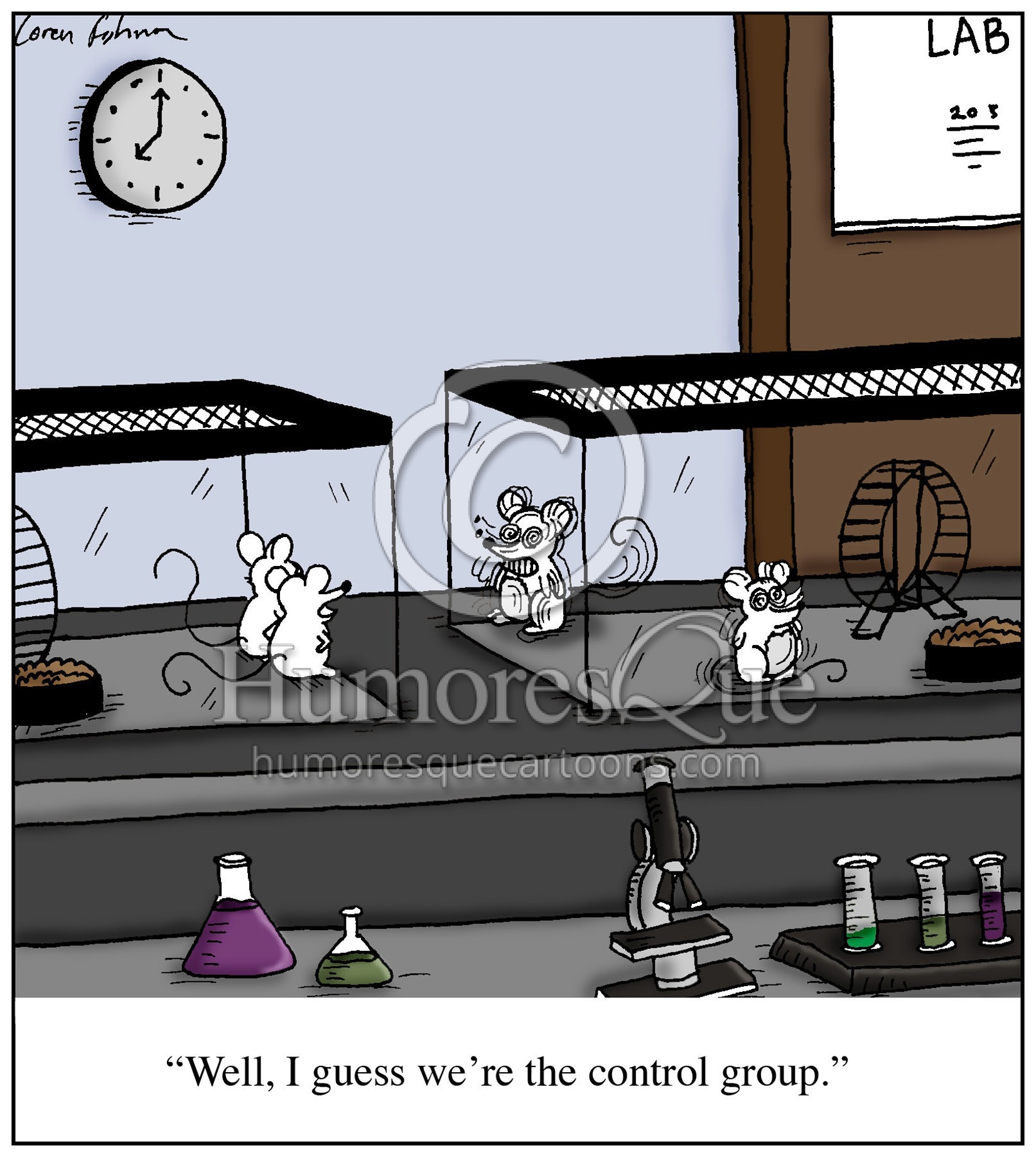 control group lab mice science cartoon