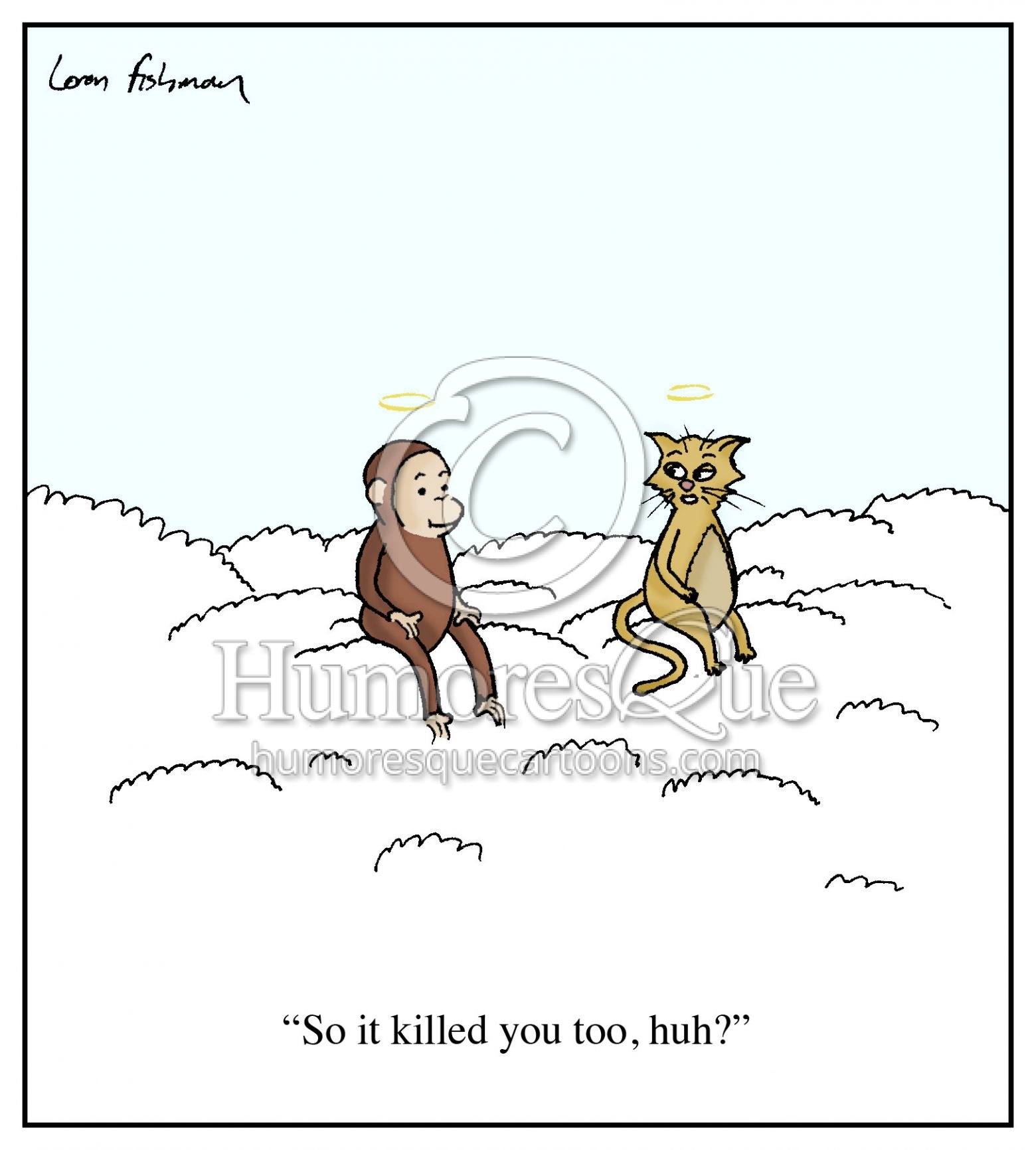 curious george and cat in heaven cartoon