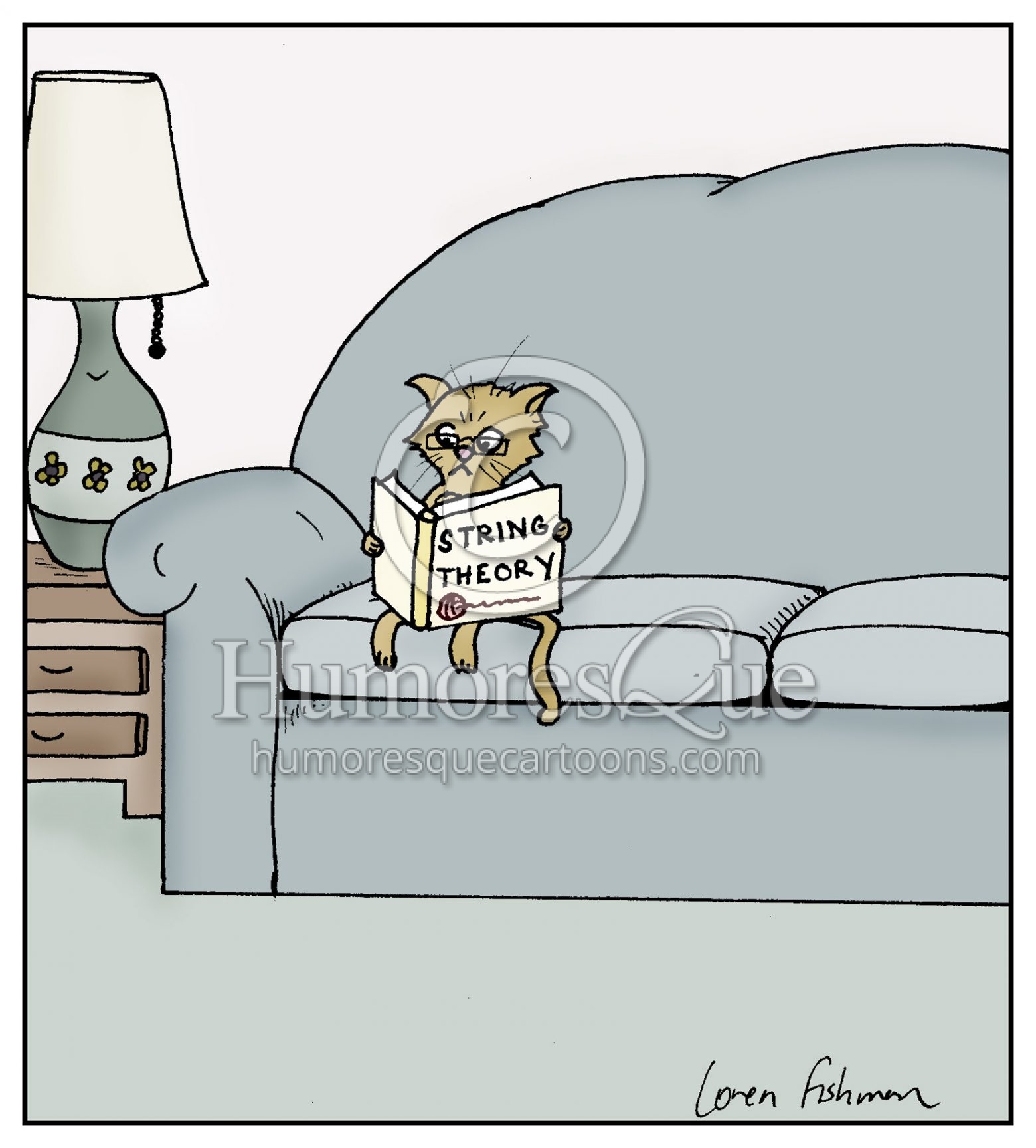 string theory quantum physics cat cartoon