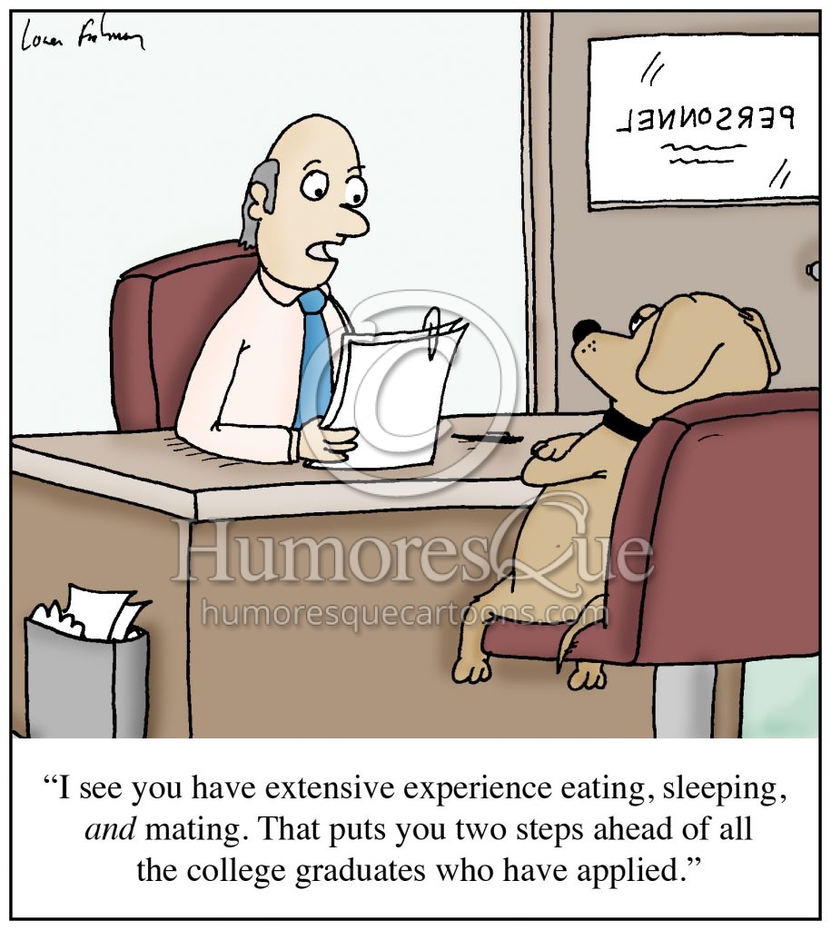 dog with experience eating sleeping and mating cartoon