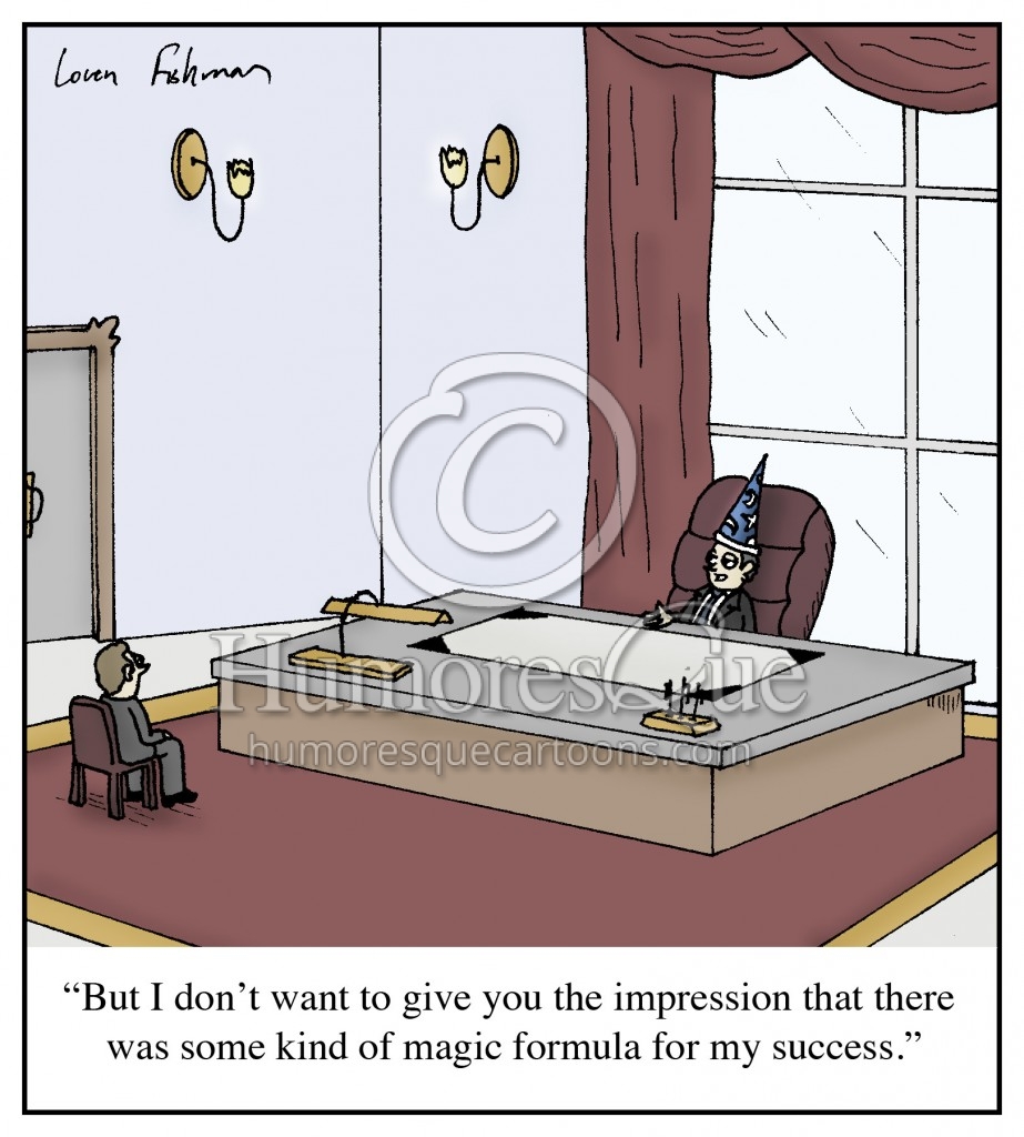 wizard hat ceo business formula success cartoon