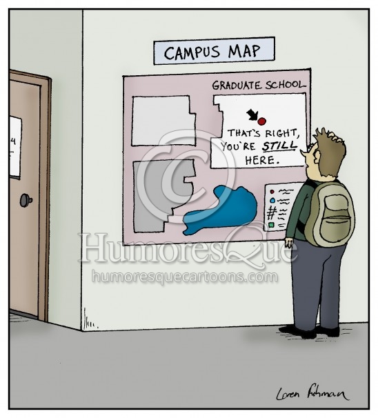 in graduate school forever cartoon