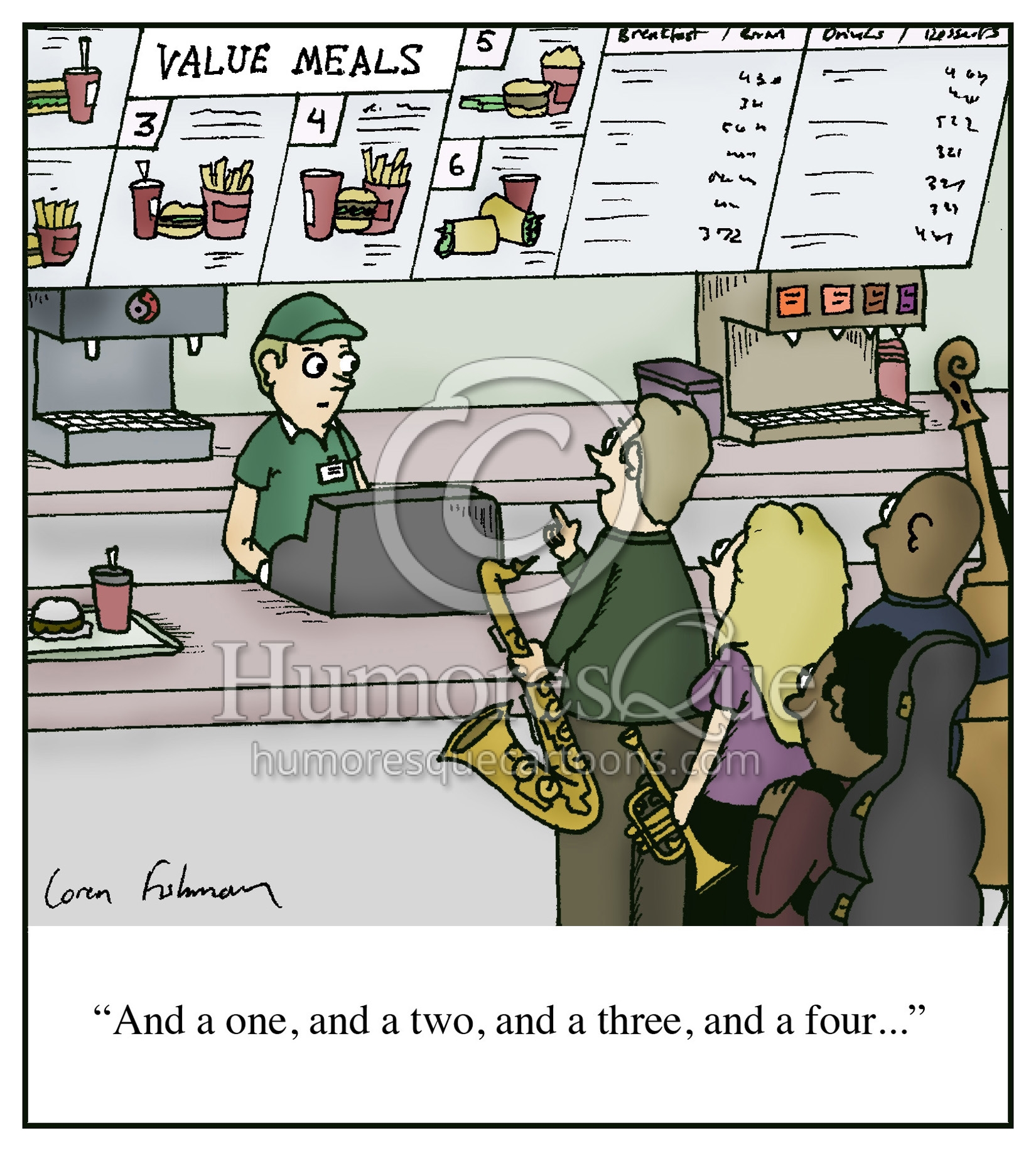 jazz combo meal one two three four cartoon
