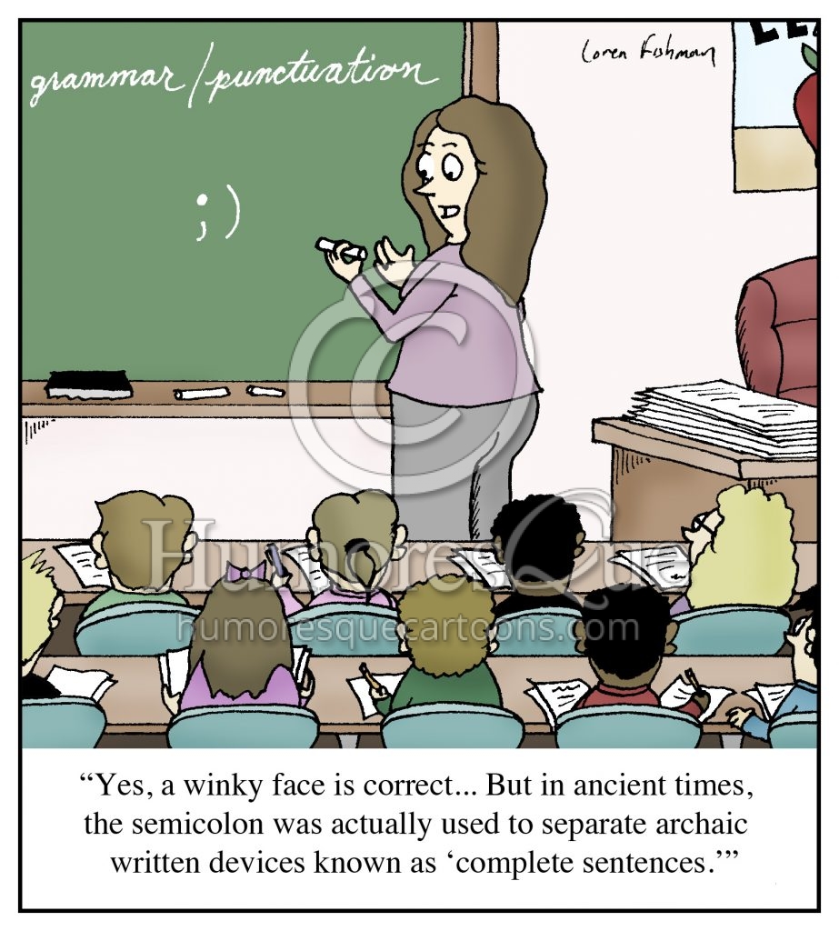 semicolon use grammar cartoon