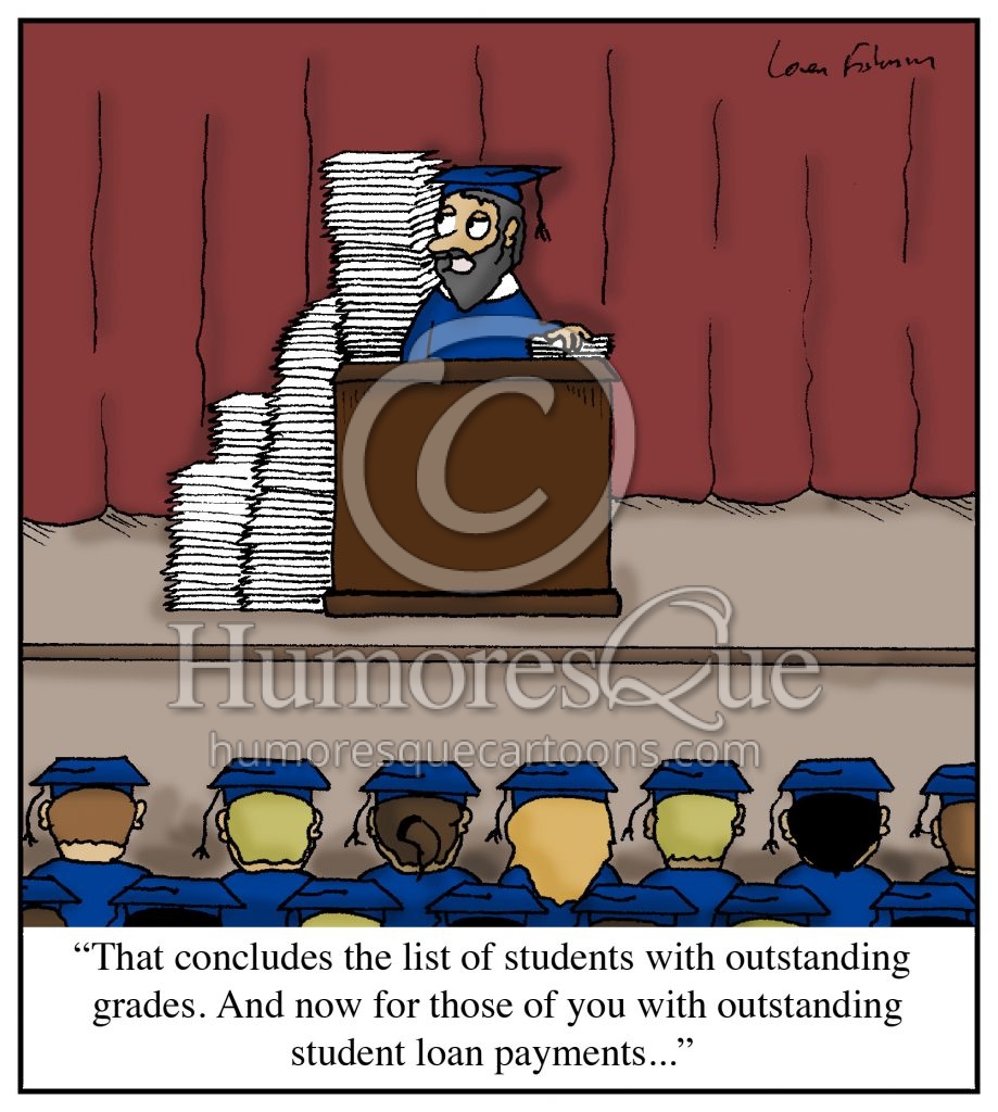 outstanding loan payments student debt cartoon