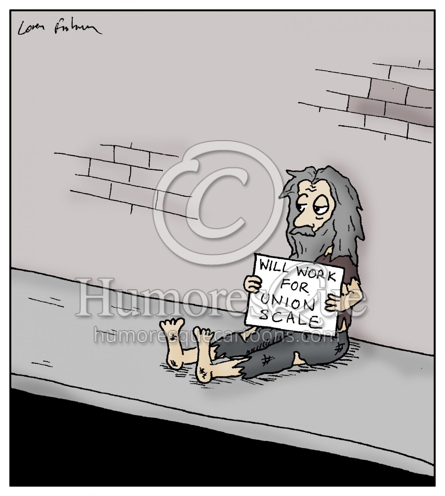 union scale poverty and wealth gap working class cartoon