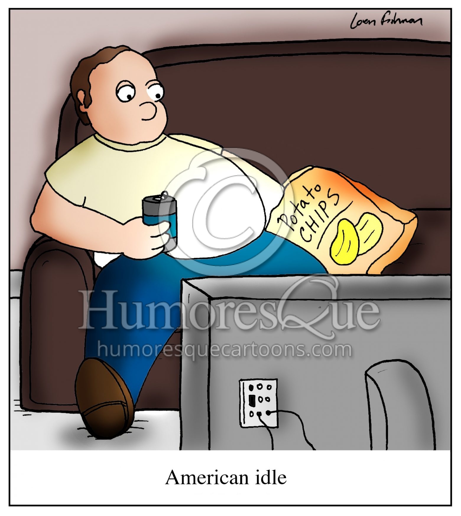 american idle lazy american slob cartoon