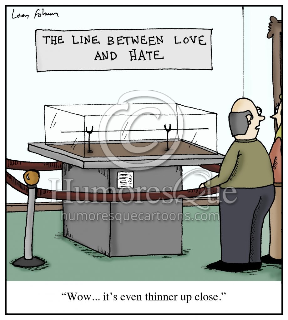 thin line between love and hate relationship cartoon