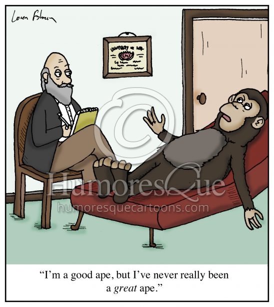 good ape not great ape psychiatrist cartoon