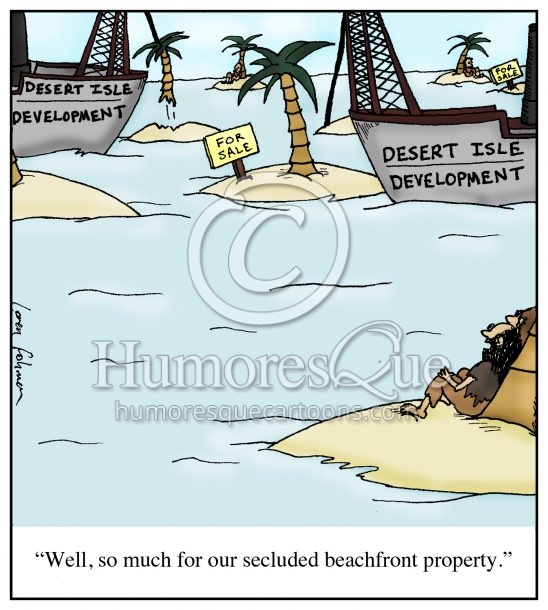 desert island development real estate cartoon
