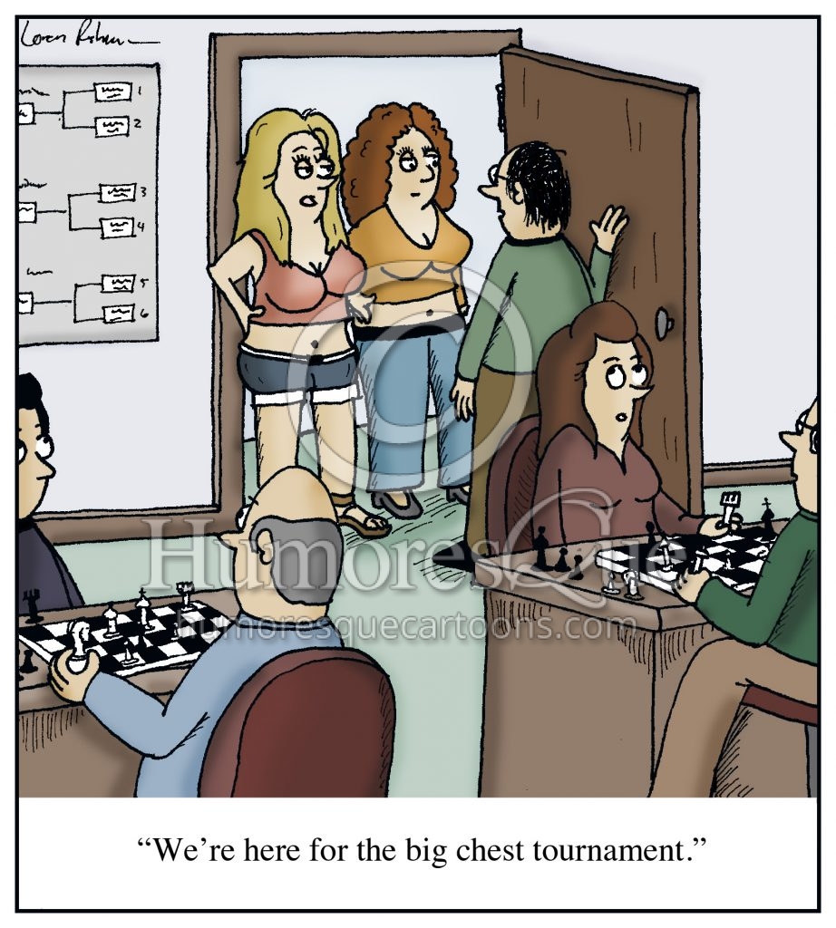 big chest chess tournament cartoon