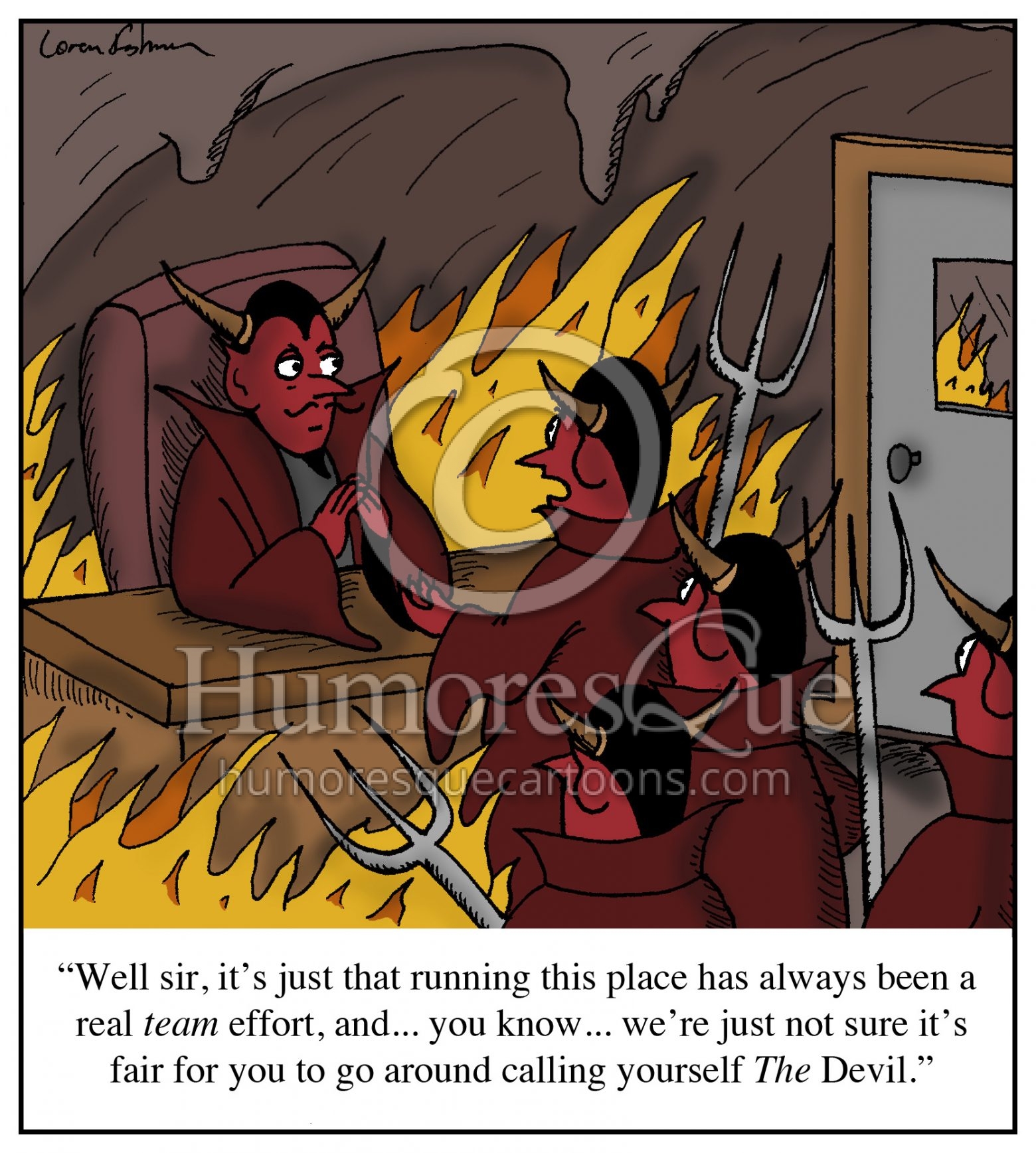 titles and equitable treatment in the workplace devil cartoon