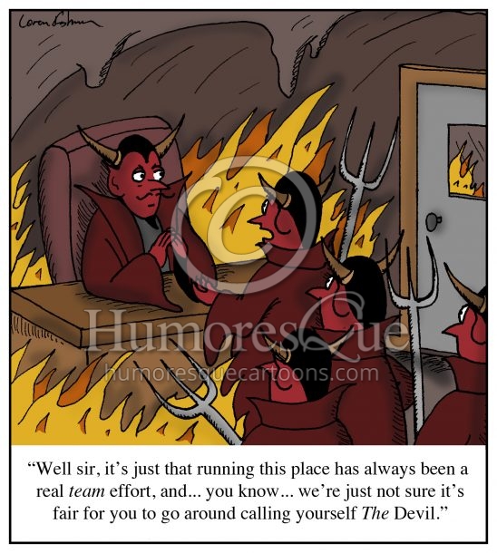 titles and equitable treatment in the workplace devil cartoon