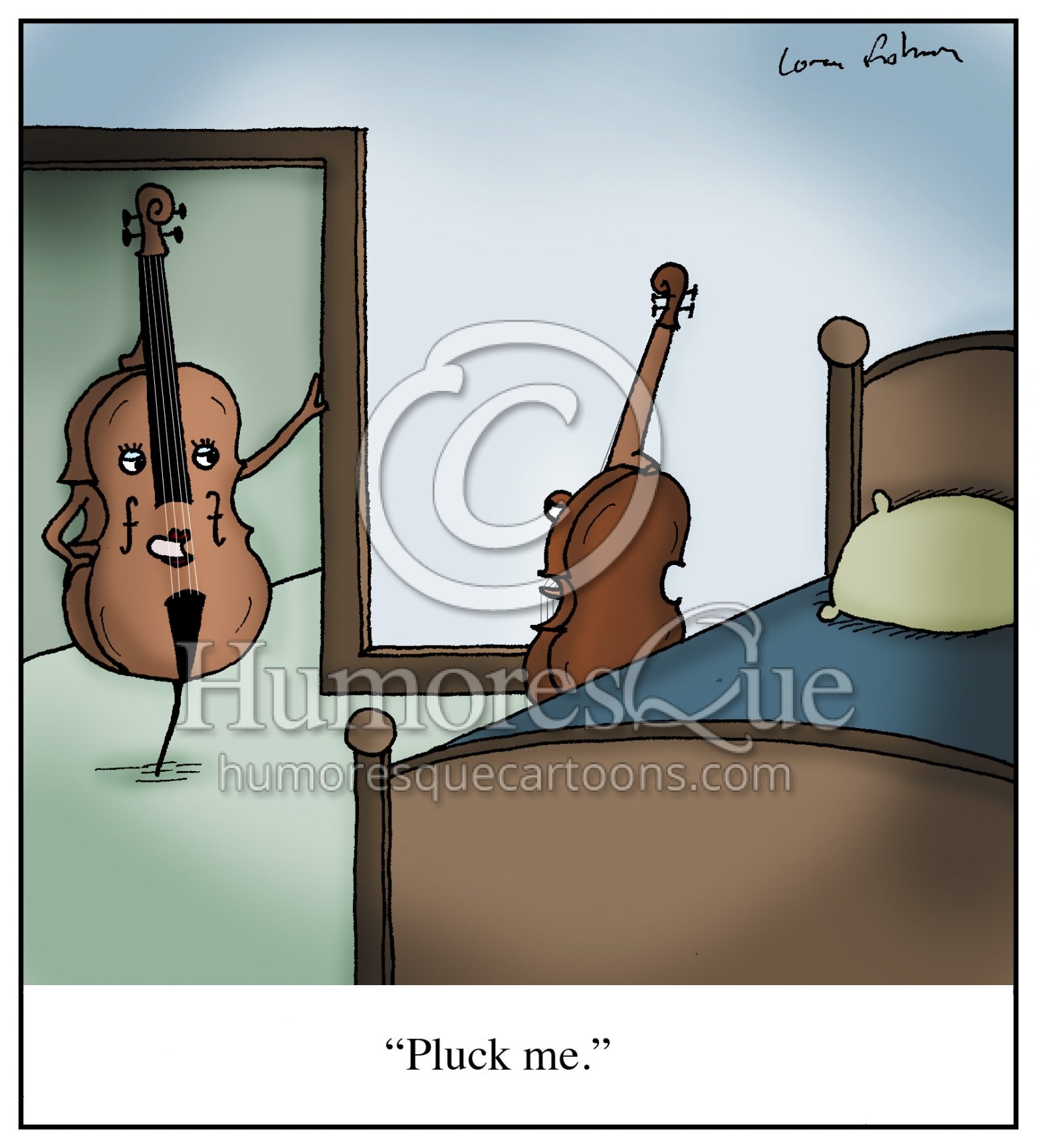 pluck me strings cello violin viola sexy cartoon