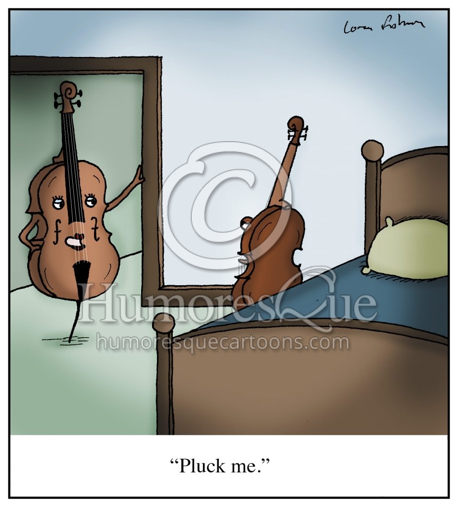 pluck me strings cello violin viola sexy cartoon