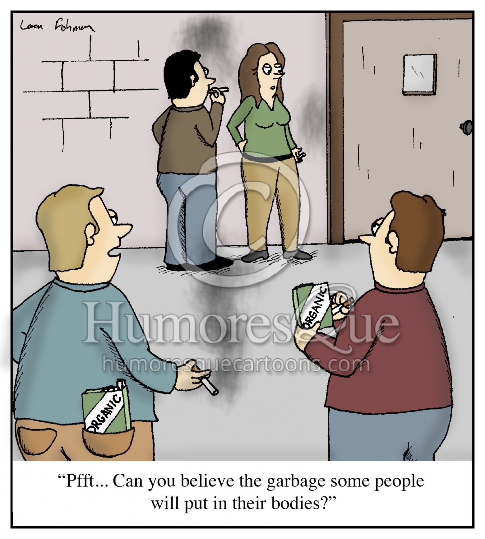 organic cigarettes liberal yuppie hipster cartoon