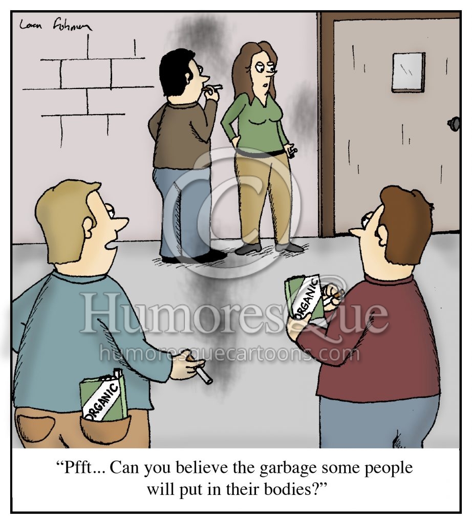 organic cigarettes liberal yuppie hipster cartoon