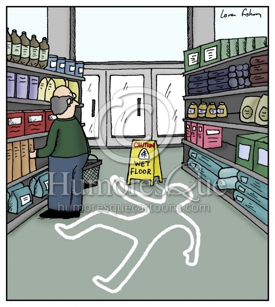 wet floor sign with a crime scene white outline cartoon