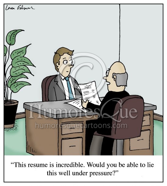 lying under pressure resume lie cartoon