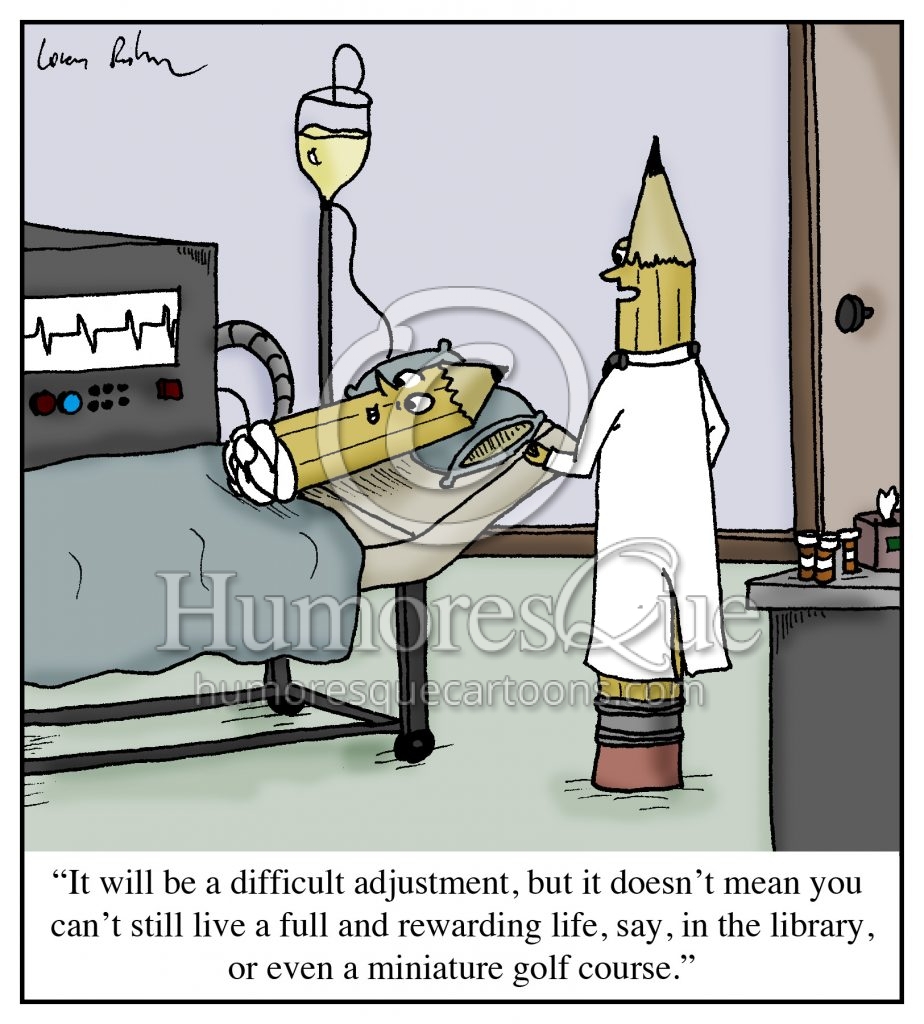 pencil amputation cartoon