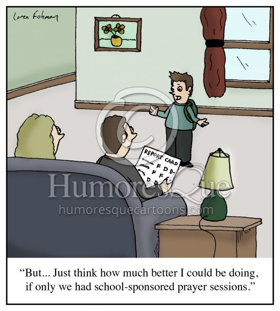 prayer in schools education religion cartoon