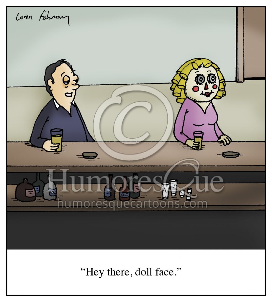doll face bar pick up line cartoon