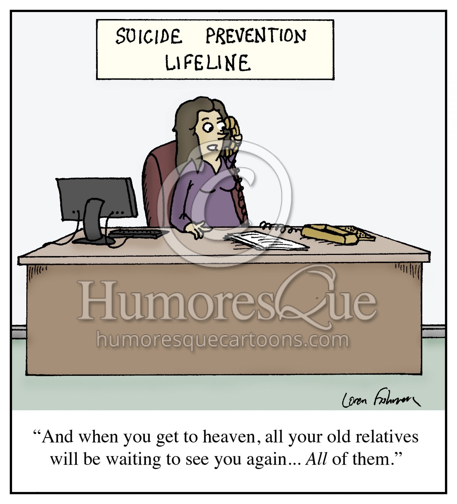 suicide prevention hotline cartoon