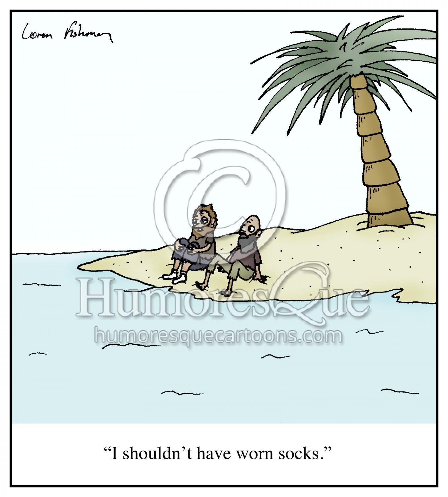 wearing socks at the beach cartoon