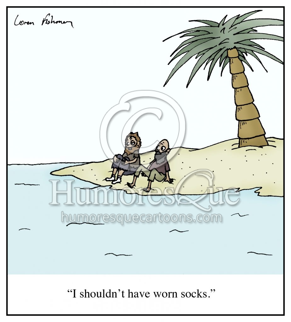 wearing socks at the beach cartoon