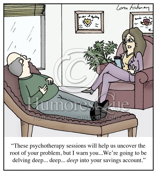 expensive therapy psychiatrist cartoon