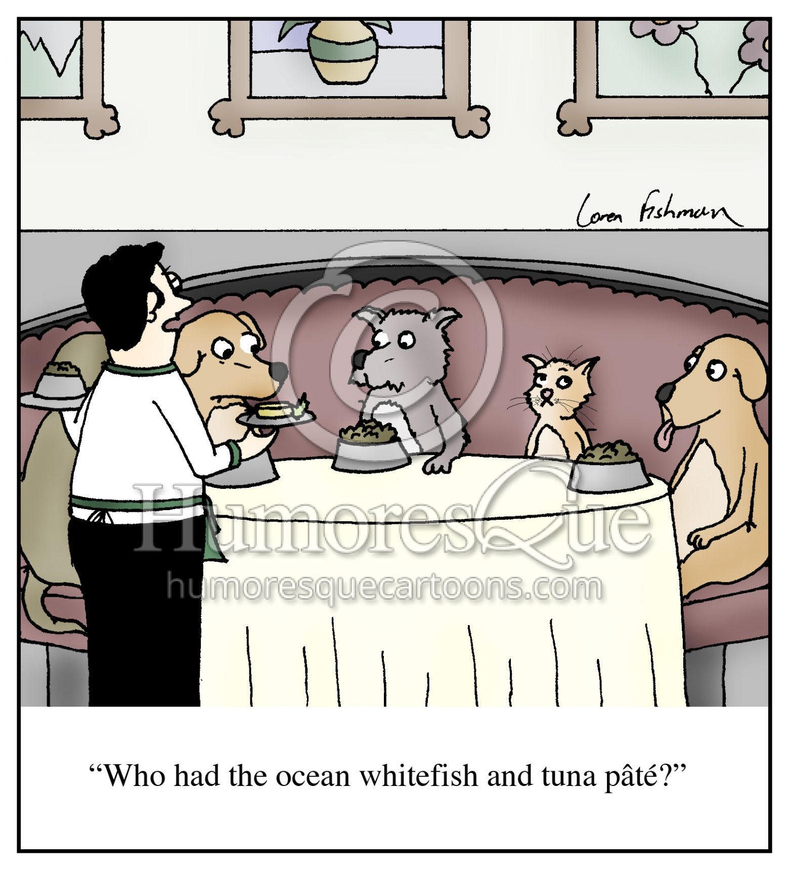 cats and dogs cat food cartoon
