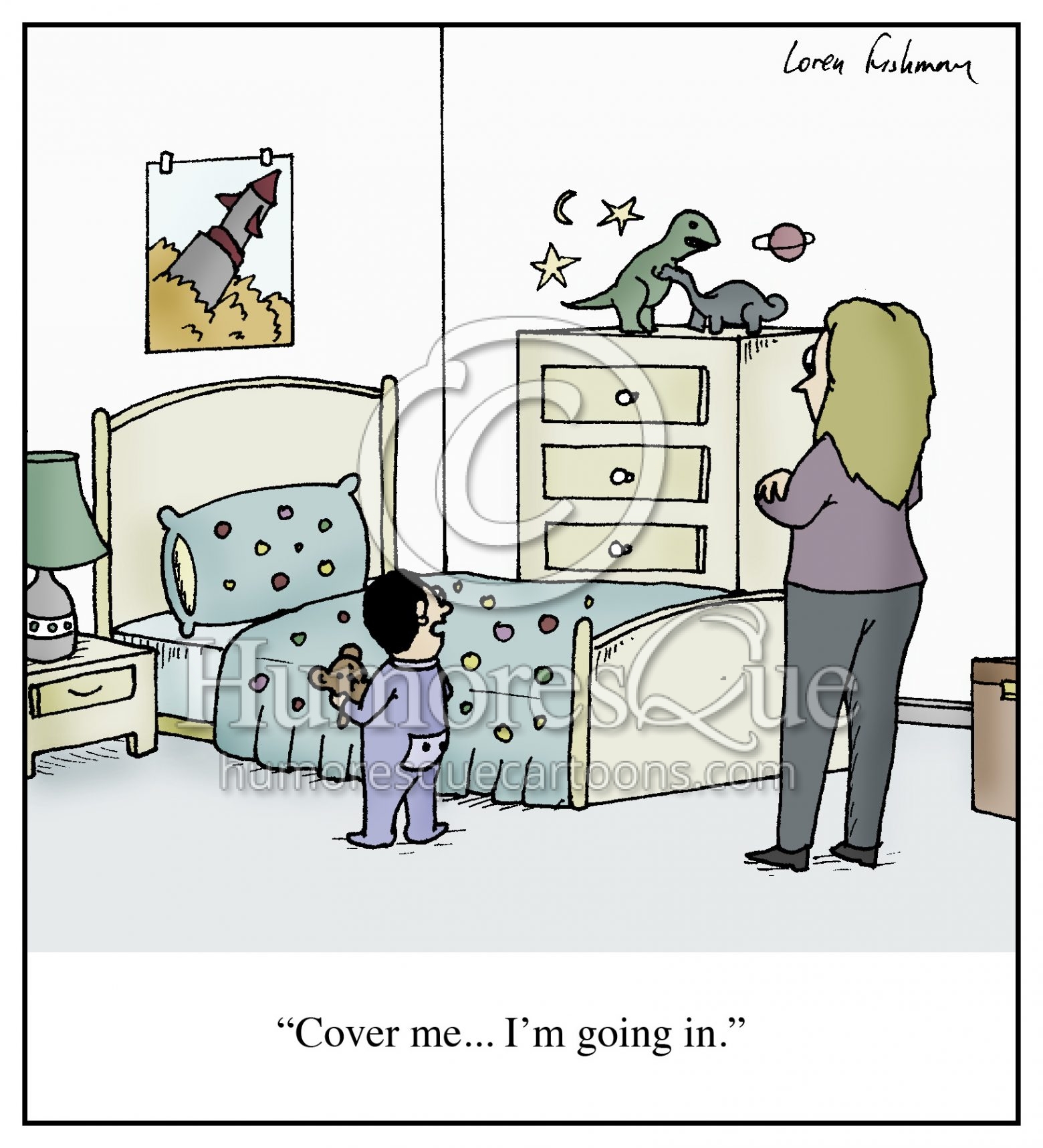 cover me goind to bed child mother cartoon