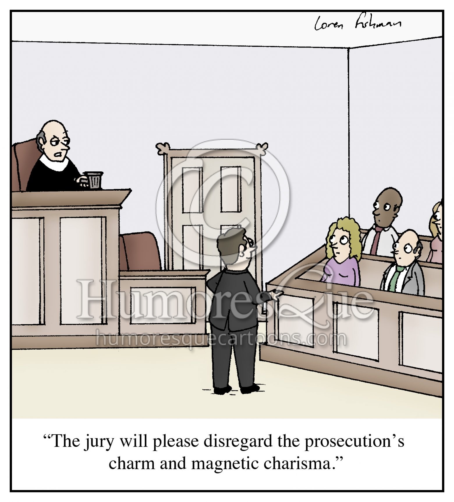 Lawyer prosecution courtroom trial cartoon