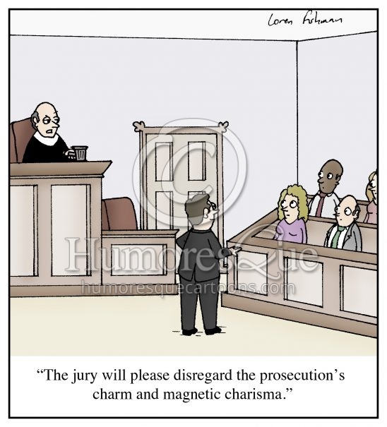 Lawyer prosecution courtroom trial cartoon