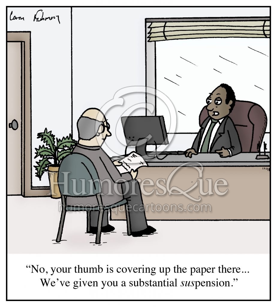 suspension pension retirement cartoon