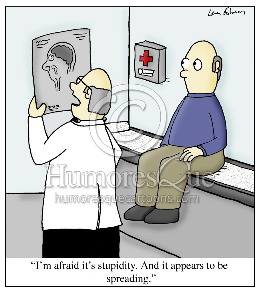 stupidity spreading medical cartoon