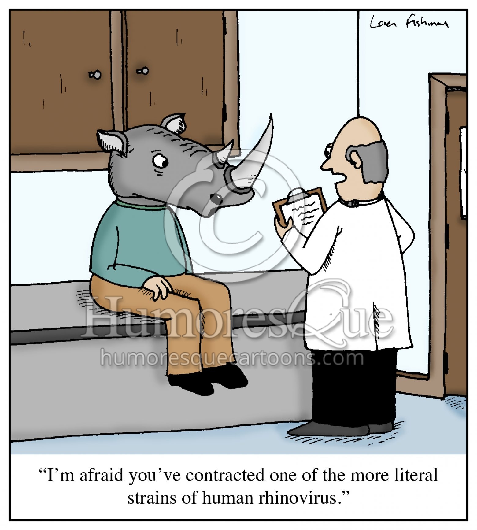 literal rhinovirus medical cartoon