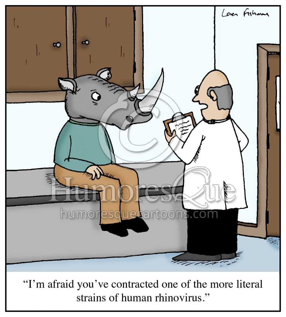 literal rhinovirus medical cartoon