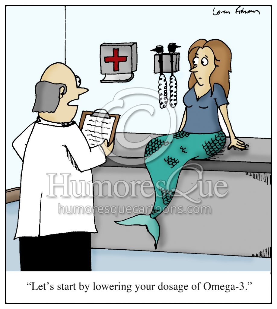 omega 3 nutrition supplement cartoon