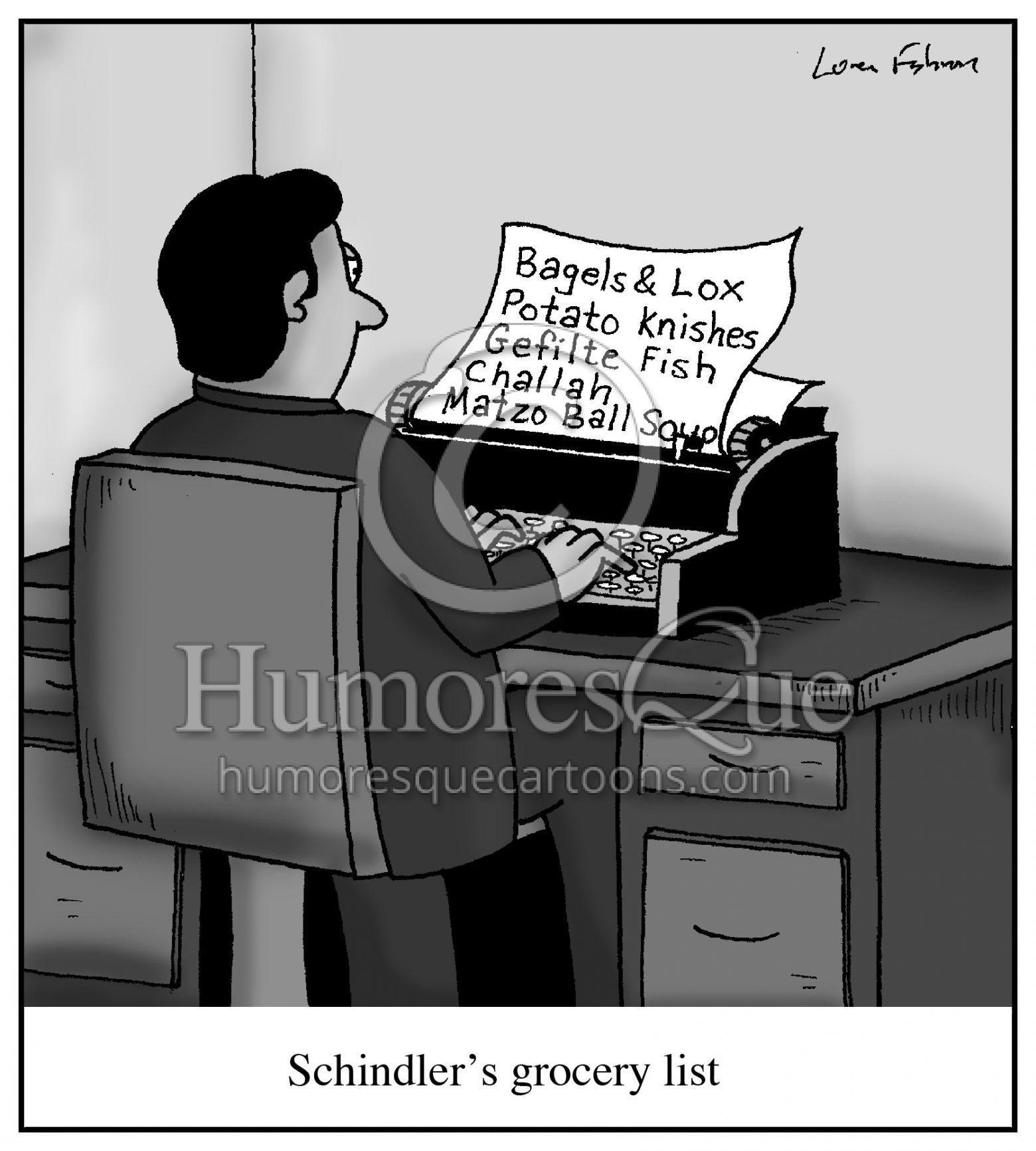 schindler's grocery list jewish cartoon