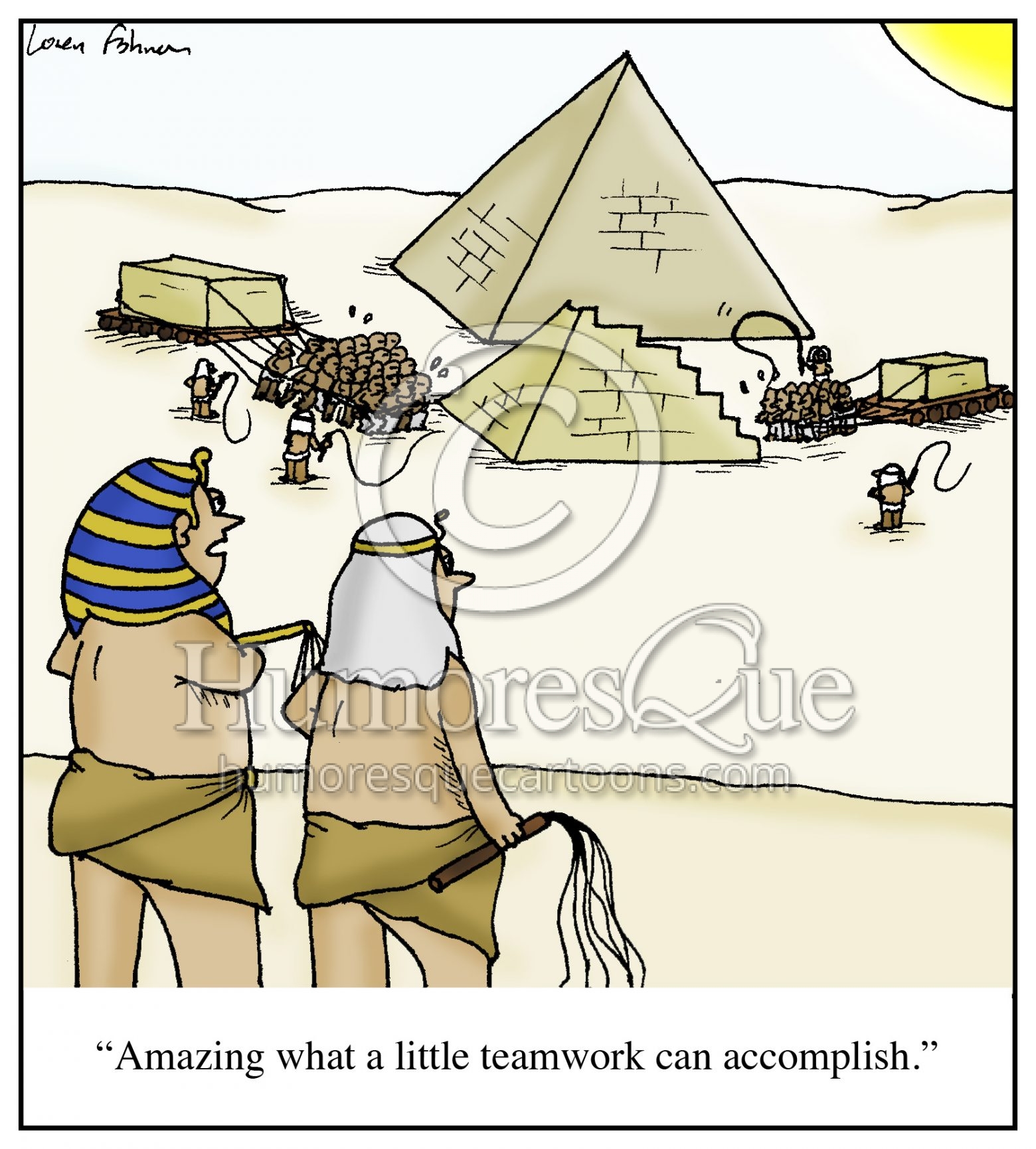 pyramid teamwork cartoon