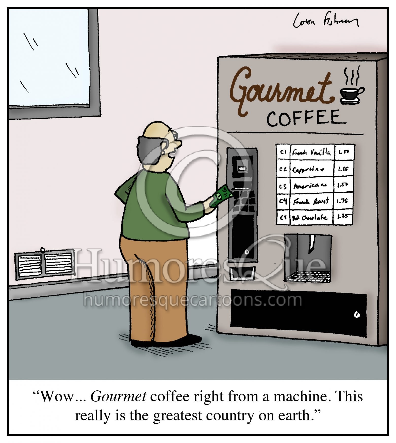 gourmet coffee american ignorace cartoon