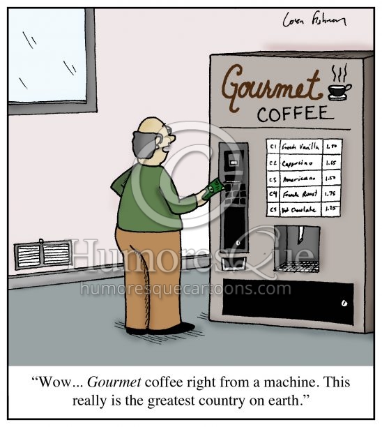 gourmet coffee american ignorace cartoon