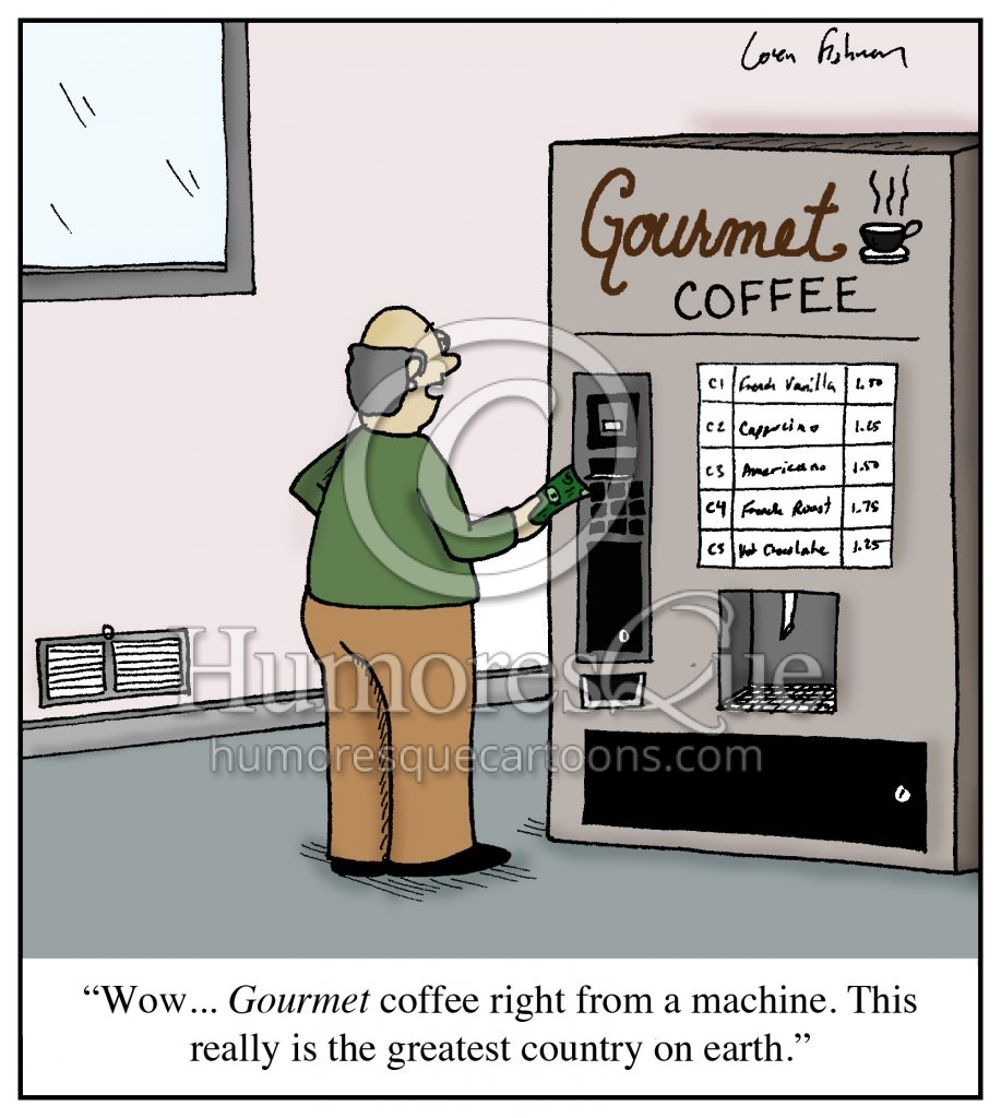 gourmet coffee american ignorace cartoon
