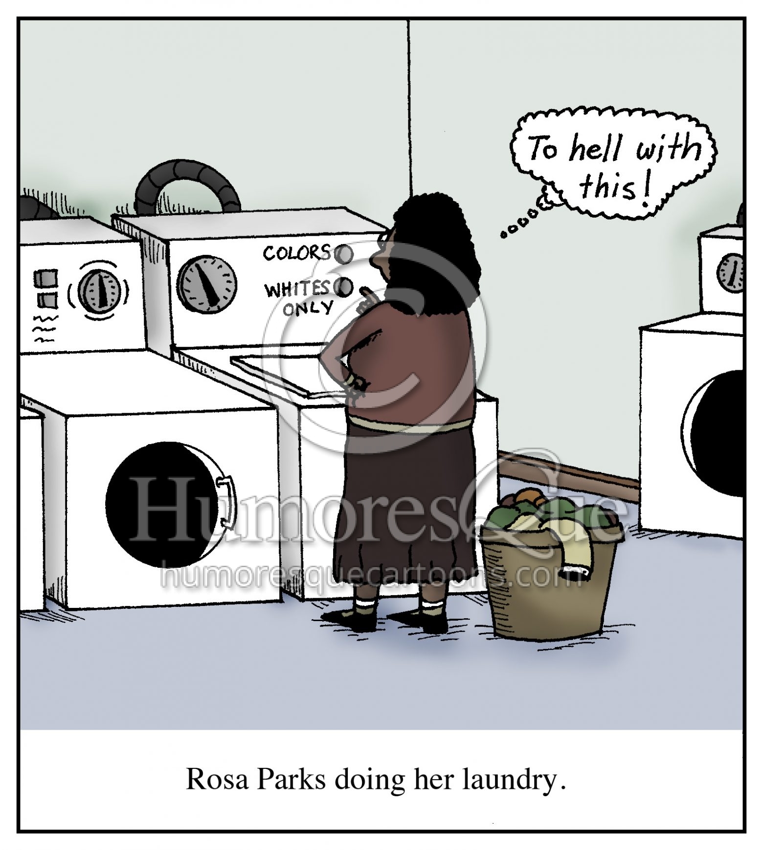 rosa parks doing laundry cartoon
