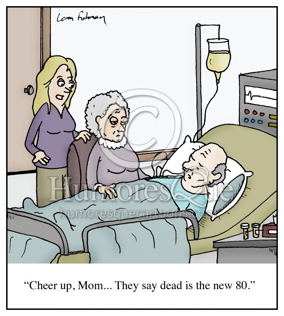 inappropriate death bed comment cartoon