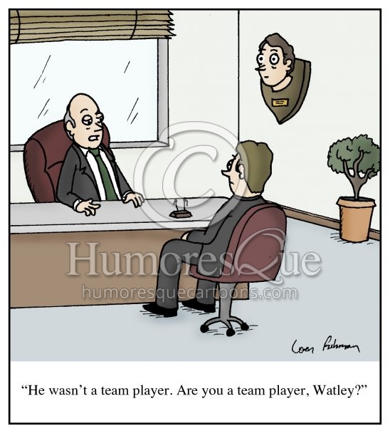 team player taxidermy boss cartoon